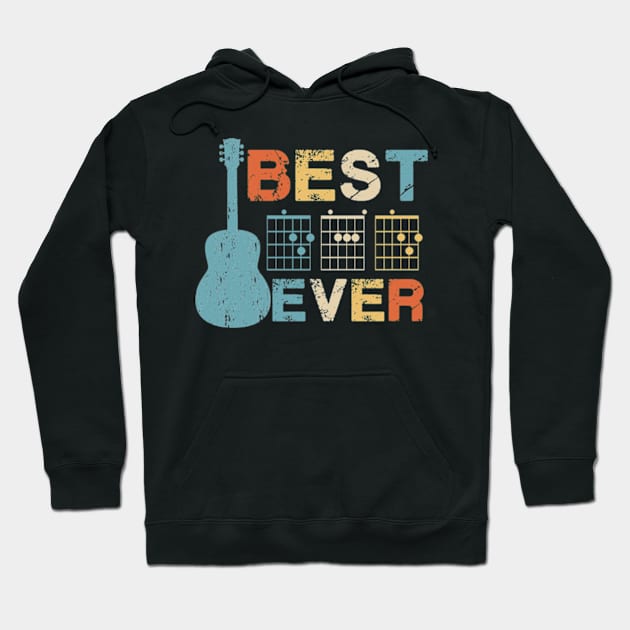 Best Dad Ever Guitar Chords Musician Funny Fathers Day Hoodie by MargeretSholes